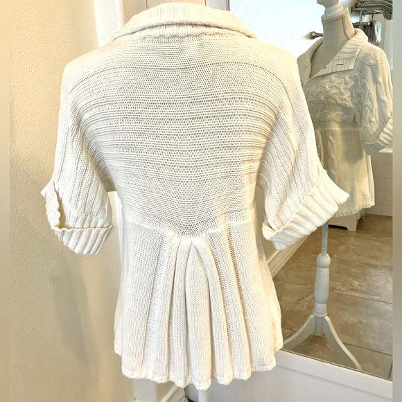 Beautiful cream colored knit cardigan sweater, Christopher and Banks size Medium - Picture 2 of 15